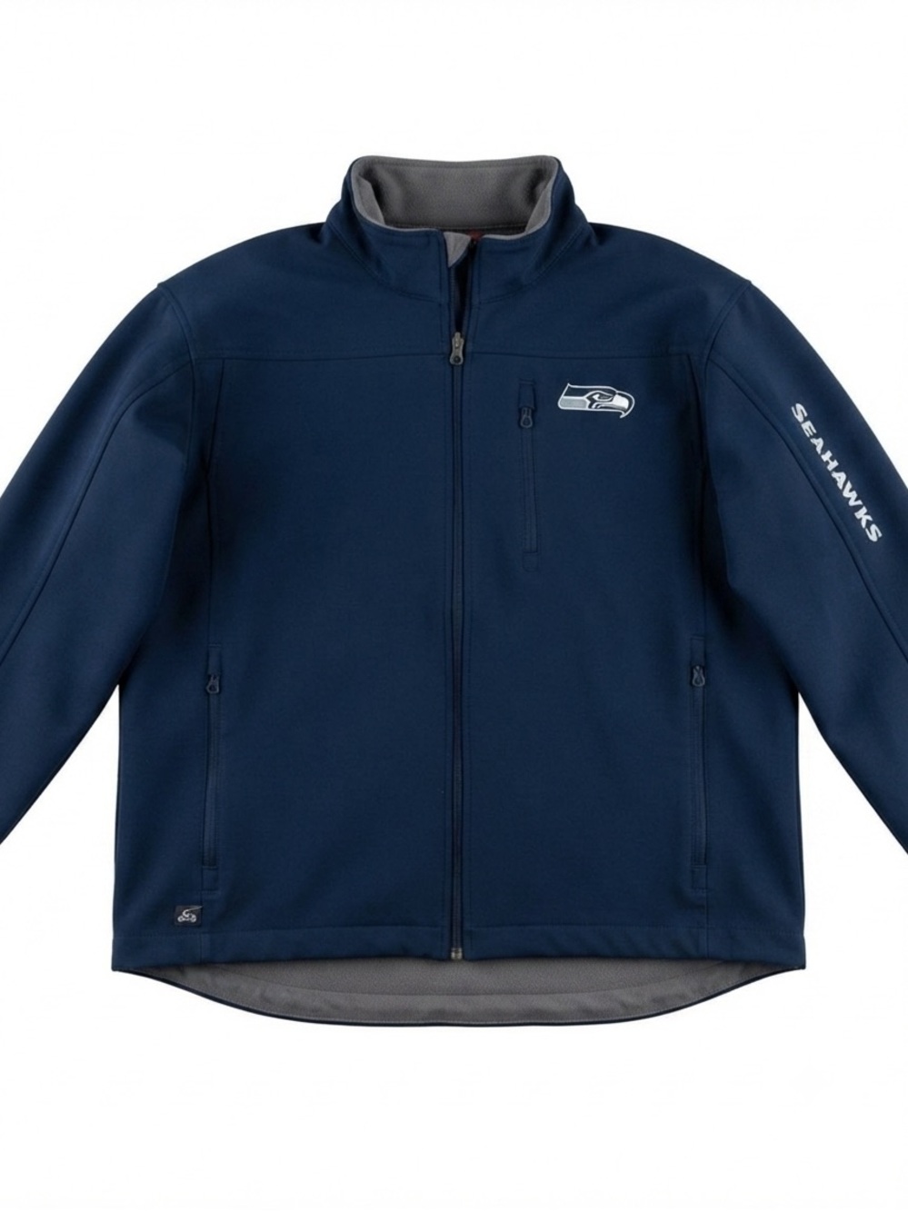 NFL Officially Licensed Seattle Seahawks Navy and Gray Jacket Size L